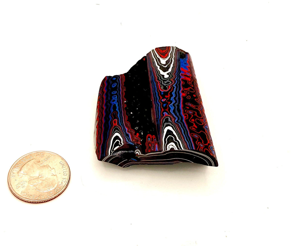 Rare 2020 Jeep Gladiator Fordite  – Pre Sanded - Vivid Colors, Fully Figured (Cabochon, Inlay)