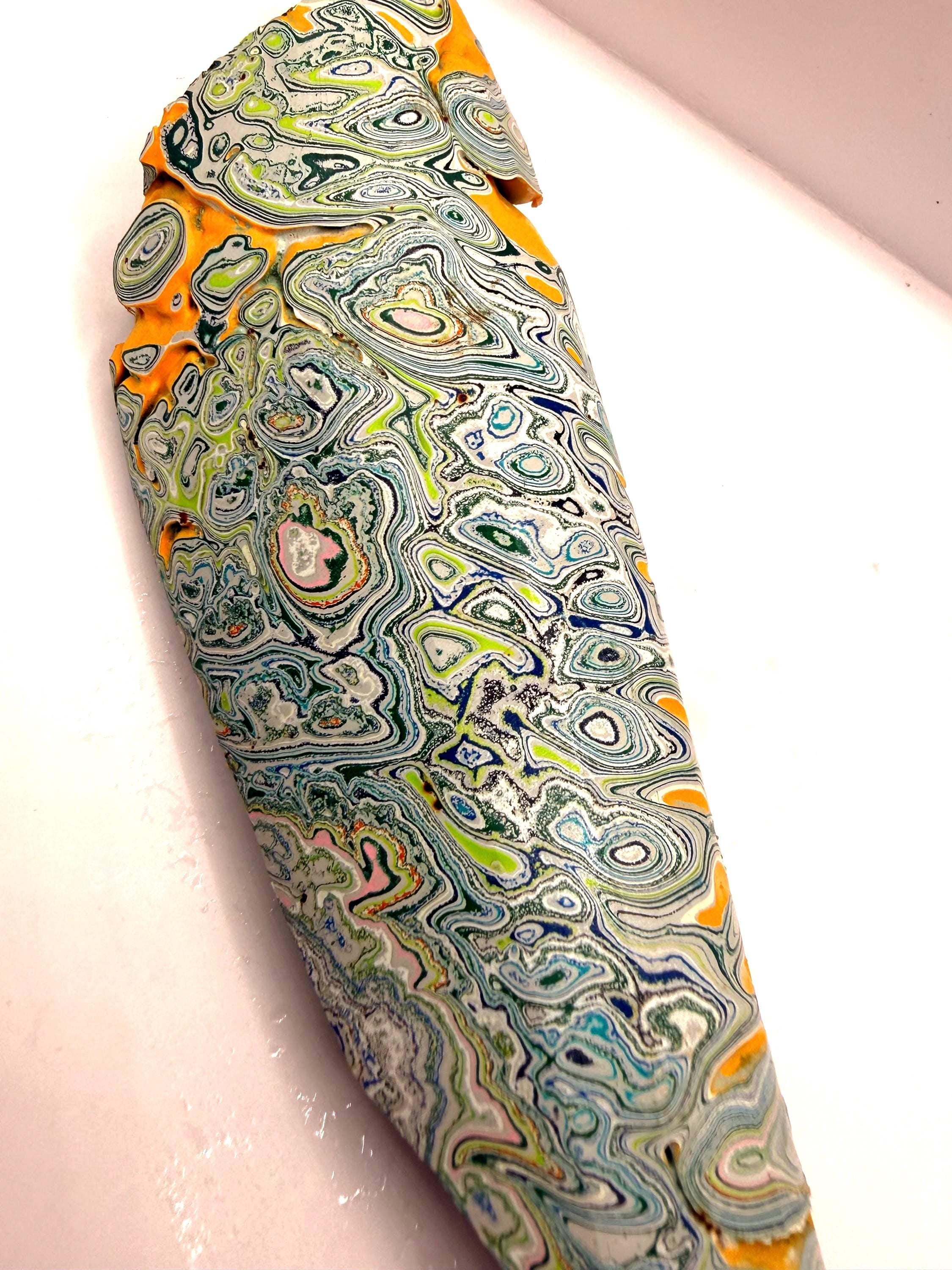 Garbage Truck Fordite Slab – Concentric Pattern Resin Casting Material