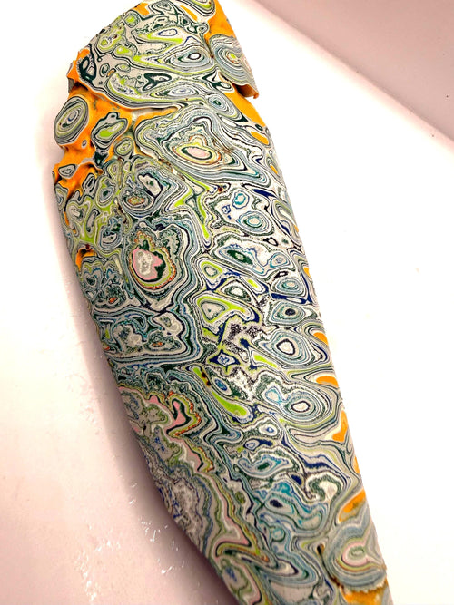 Garbage Truck Fordite Slab – Concentric Pattern Resin Casting Material