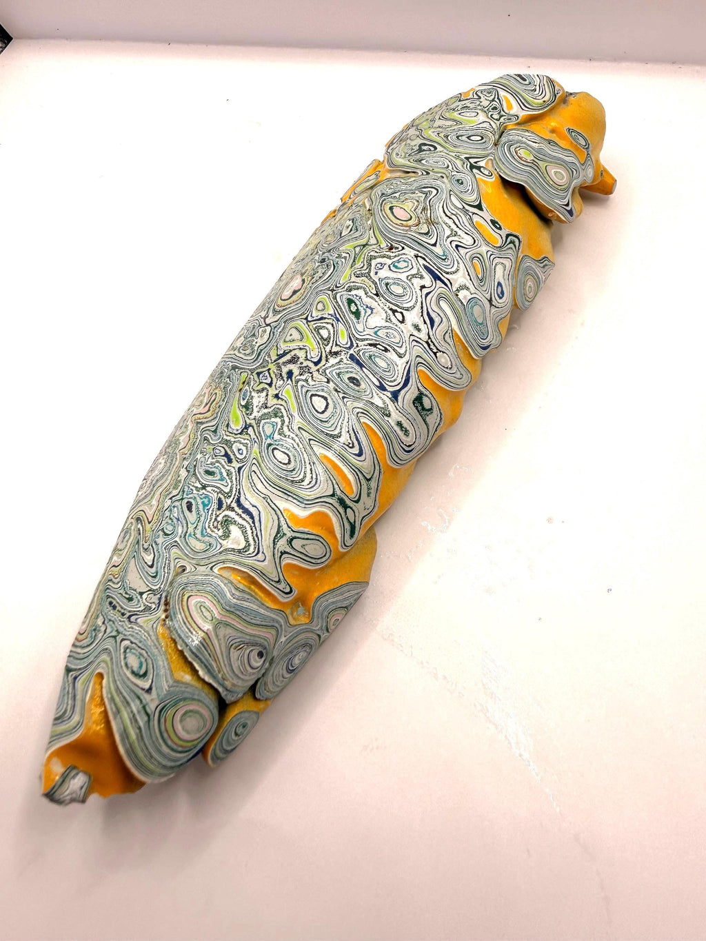 Garbage Truck Fordite Slab – Concentric Pattern Resin Casting Material