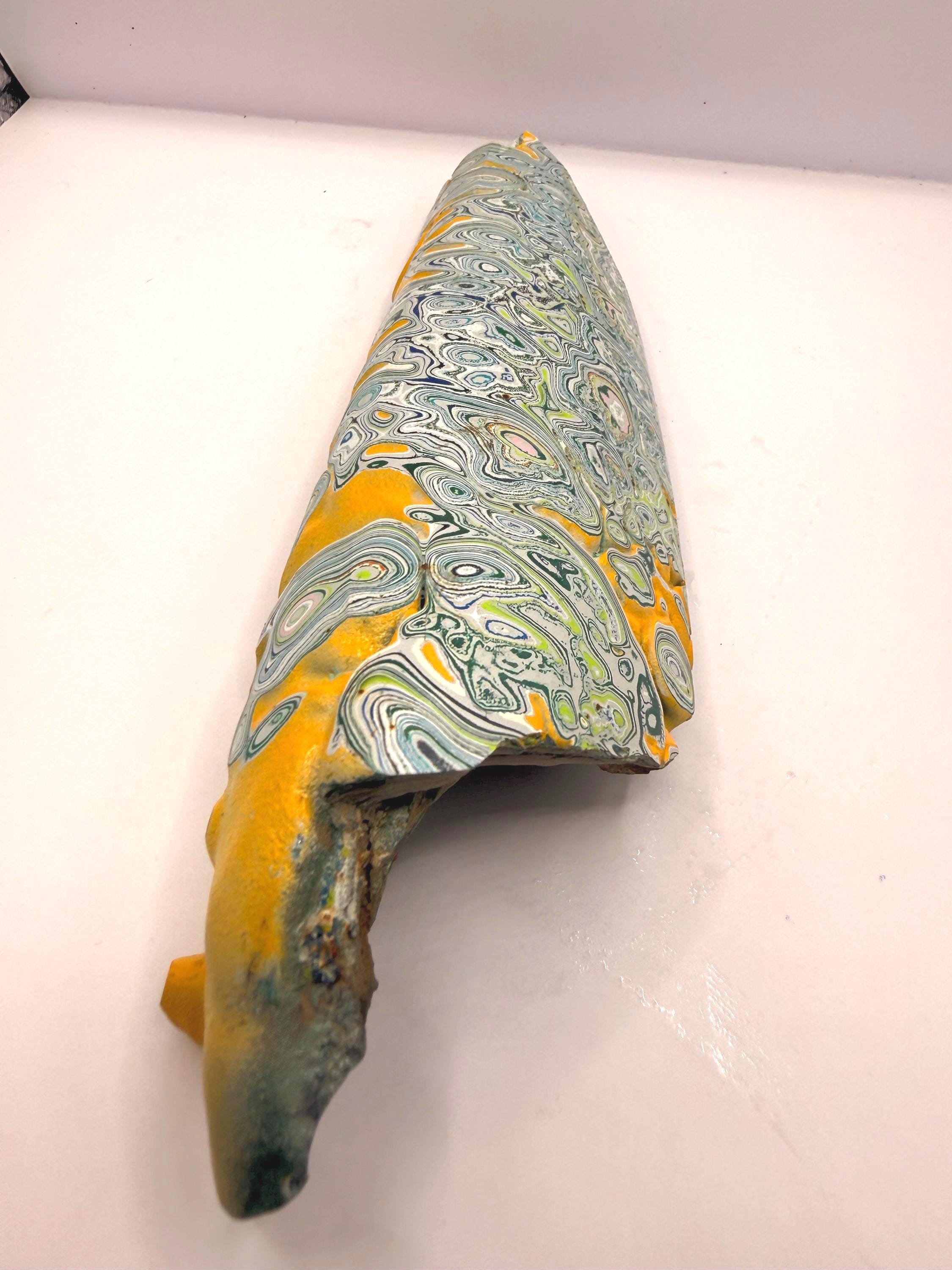 Garbage Truck Fordite Slab – Concentric Pattern Resin Casting Material
