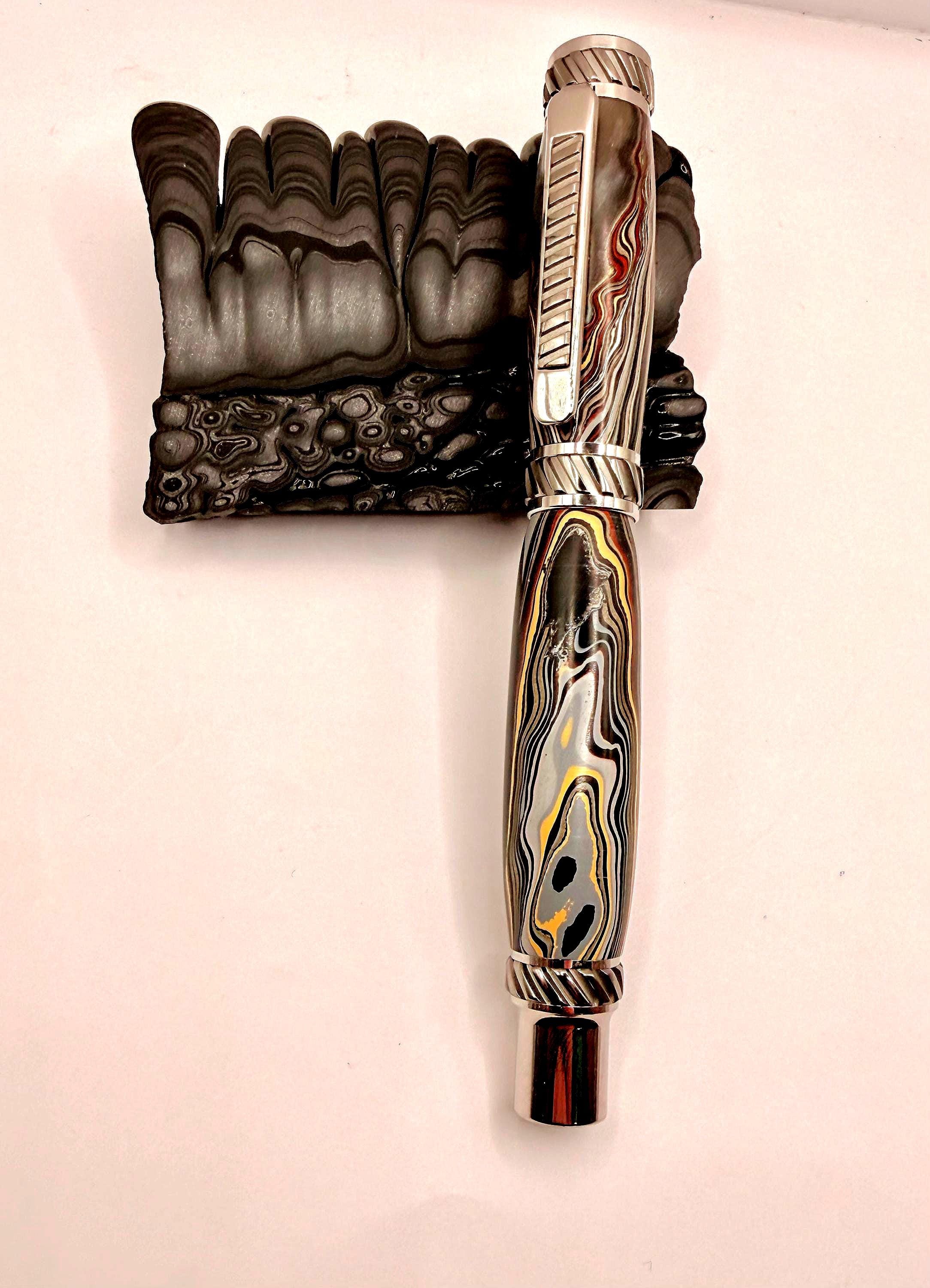 Rare Maritime Fordite Jr Gentleman Pen – Rhodium Plated Naval Ship - Pen Kit No Longer Being Produced!!