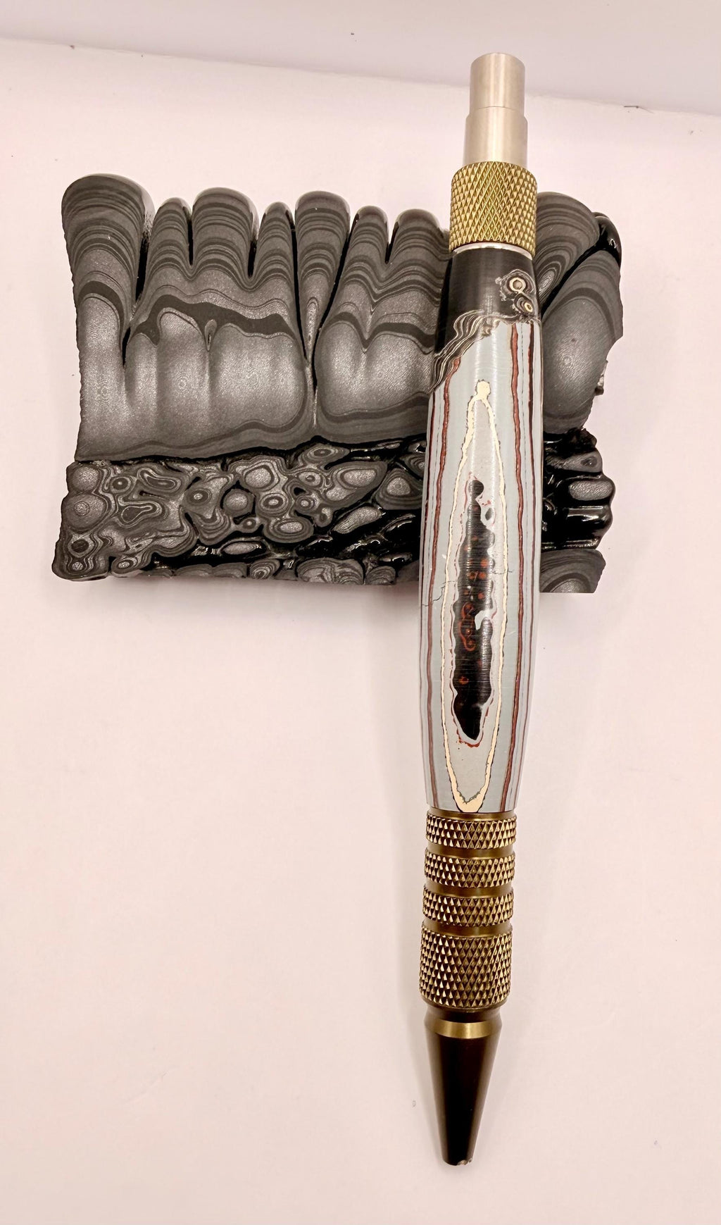 EDC Dura Click Pen - Maritime Fordite from Old, Louisiana Based Naval Ships X Resin Pen! Very Rare, Material with History!