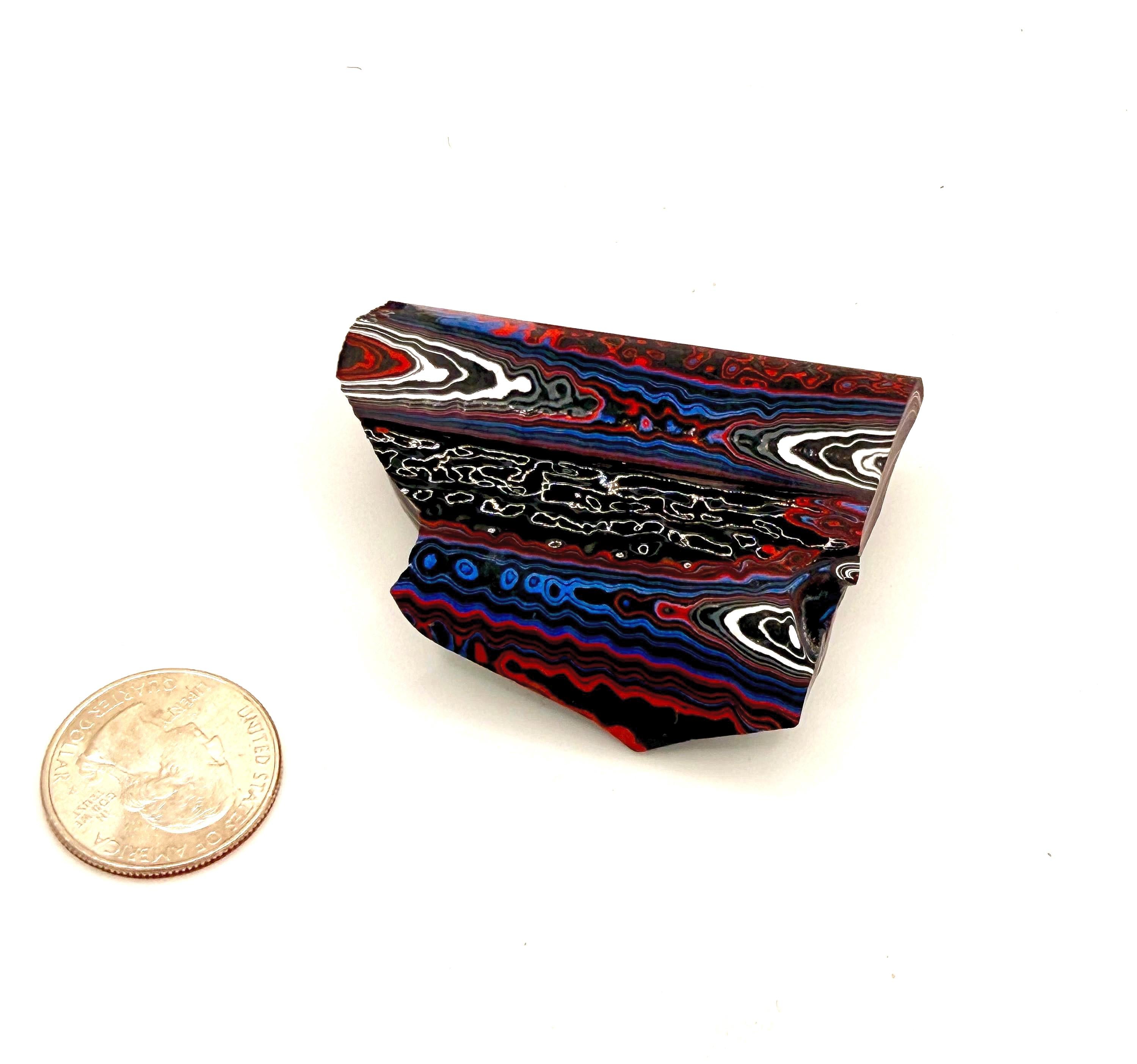 Rare 2020 Jeep Gladiator Fordite  – Pre Sanded - Vivid Colors, Fully Figured (Cabochon, Inlay)