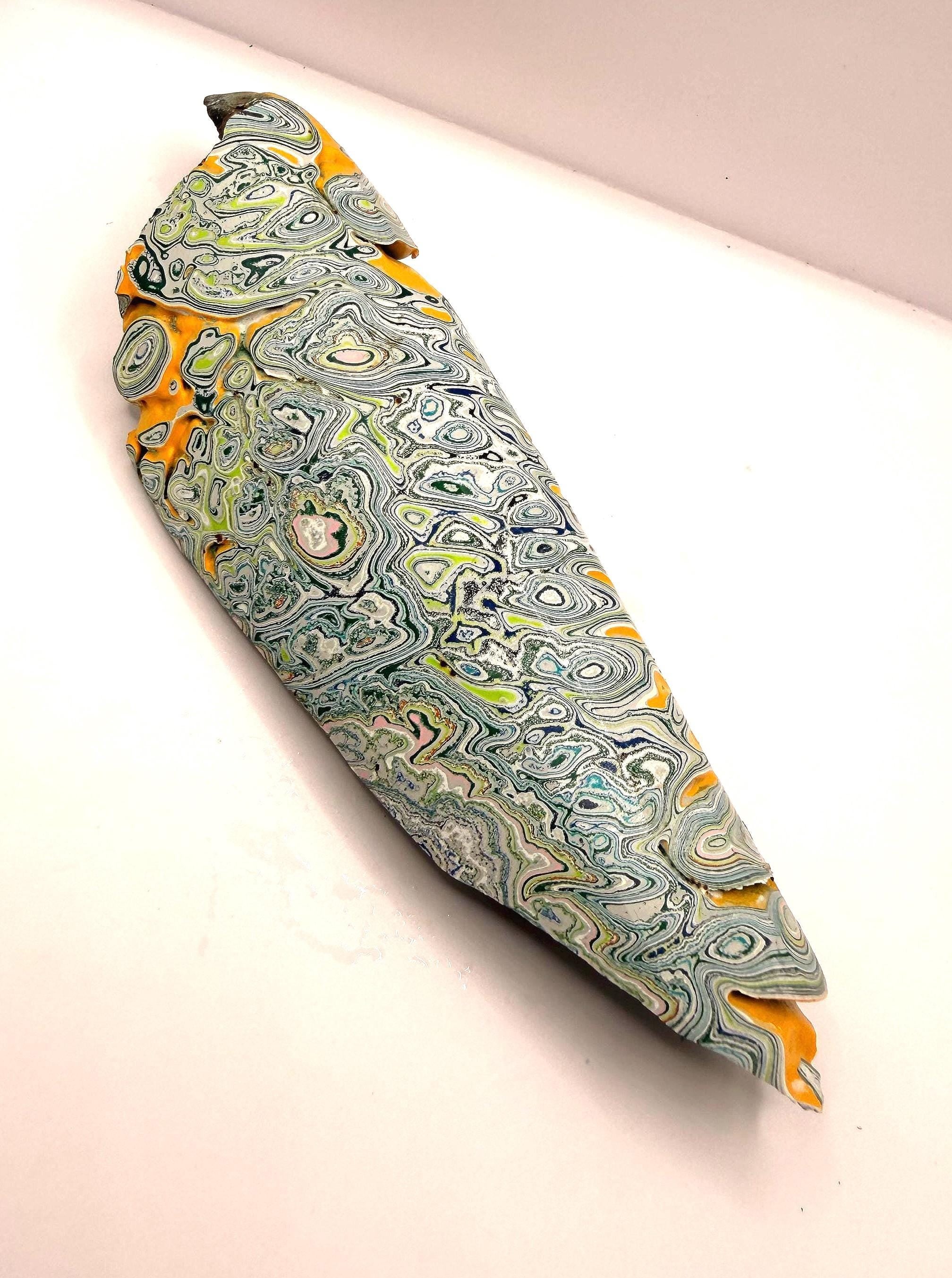 Garbage Truck Fordite Slab – Concentric Pattern Resin Casting Material