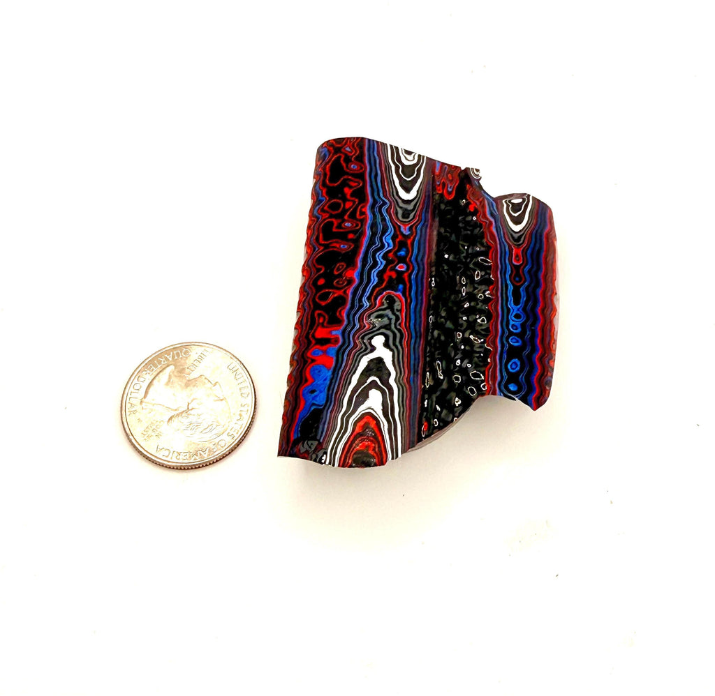 Rare 2020 Jeep Gladiator Fordite  – Pre Sanded - Vivid Colors, Fully Figured (Cabochon, Inlay)