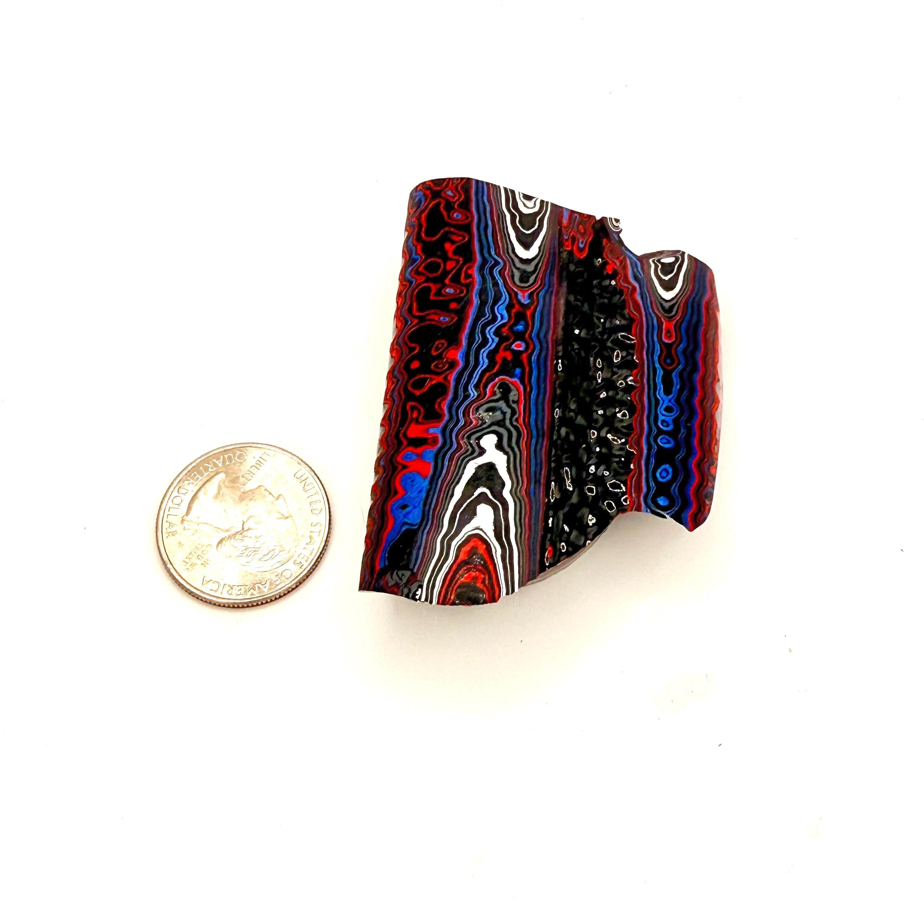 Rare 2020 Jeep Gladiator Fordite  – Pre Sanded - Vivid Colors, Fully Figured (Cabochon, Inlay)