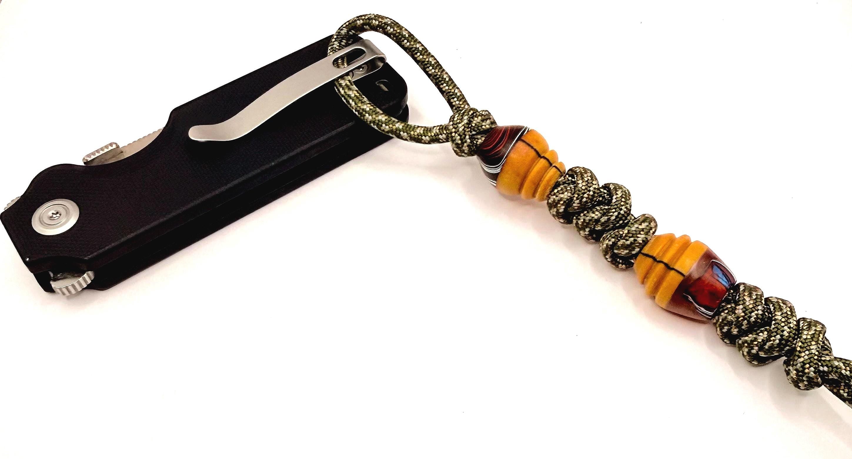 RARE Jeep Gladiator Fordite X Resin X Vintage Westinghouse Micarta EDC Beads with optional lanyard (other colors available for lanyard)