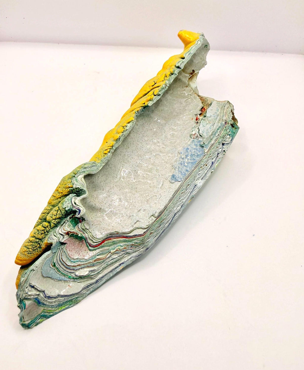 Garbage Truck Fordite Slab – Concentric Pattern Resin Casting Material