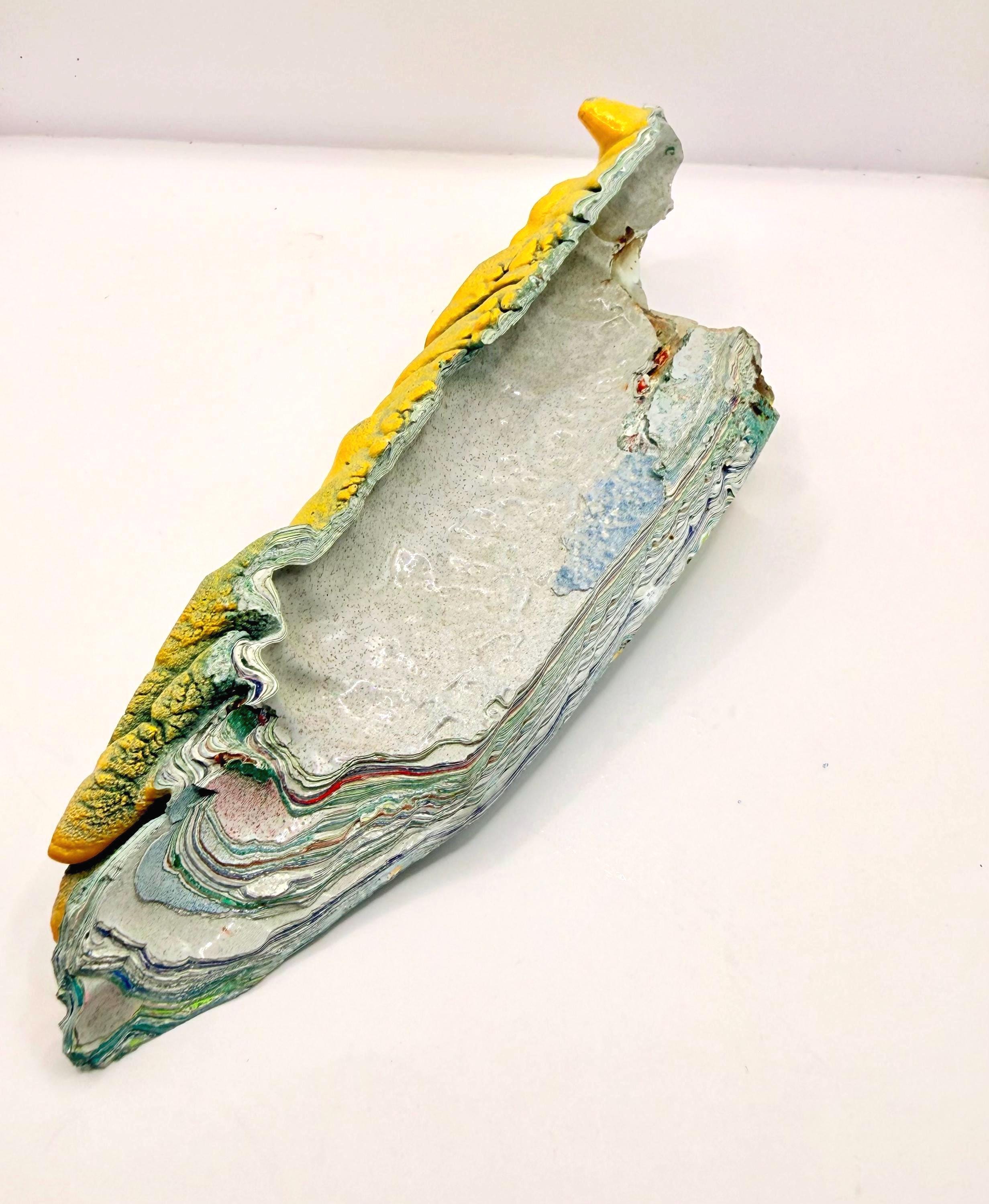 Garbage Truck Fordite Slab – Concentric Pattern Resin Casting Material