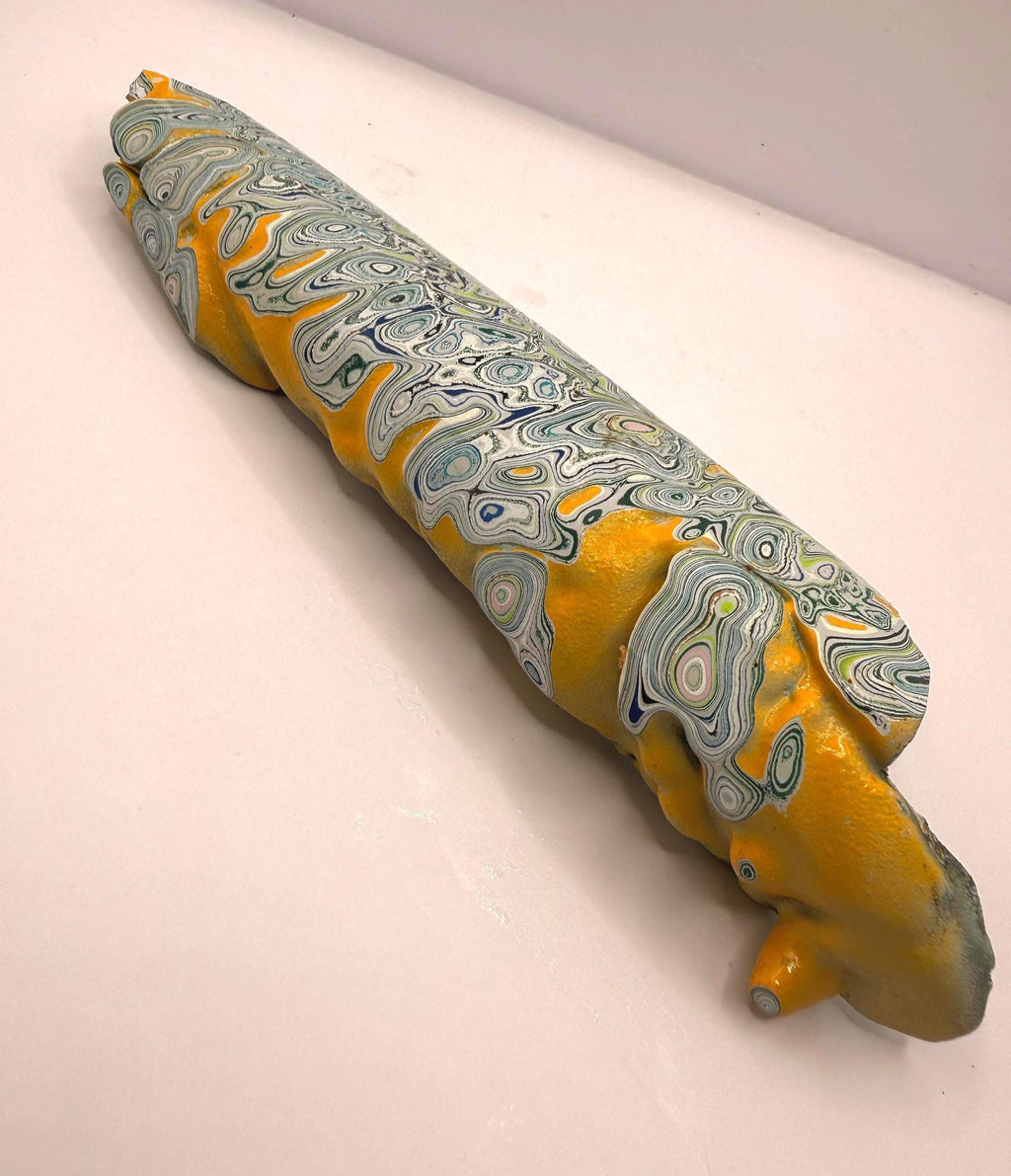 Garbage Truck Fordite Slab – Concentric Pattern Resin Casting Material