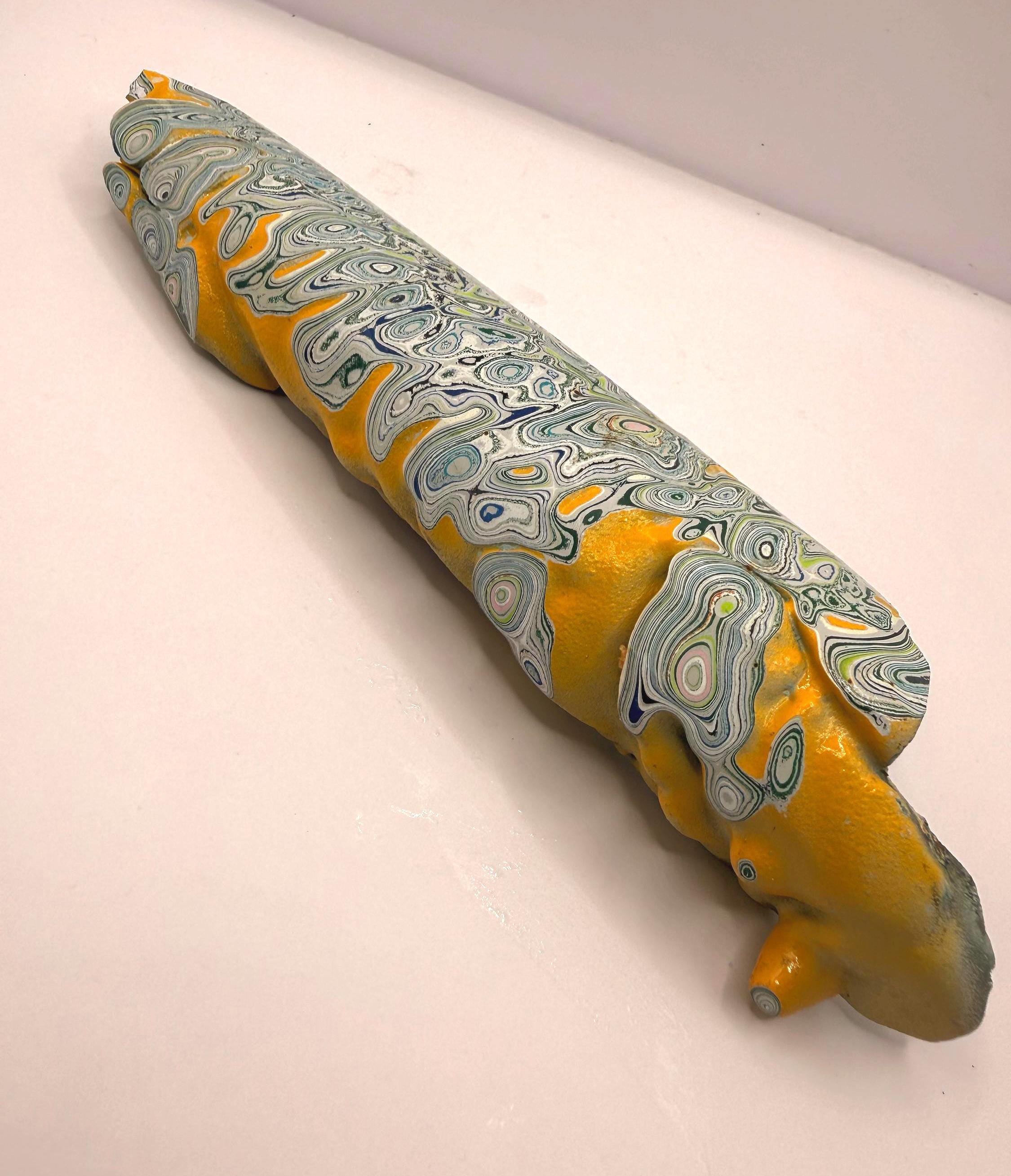 Garbage Truck Fordite Slab – Concentric Pattern Resin Casting Material