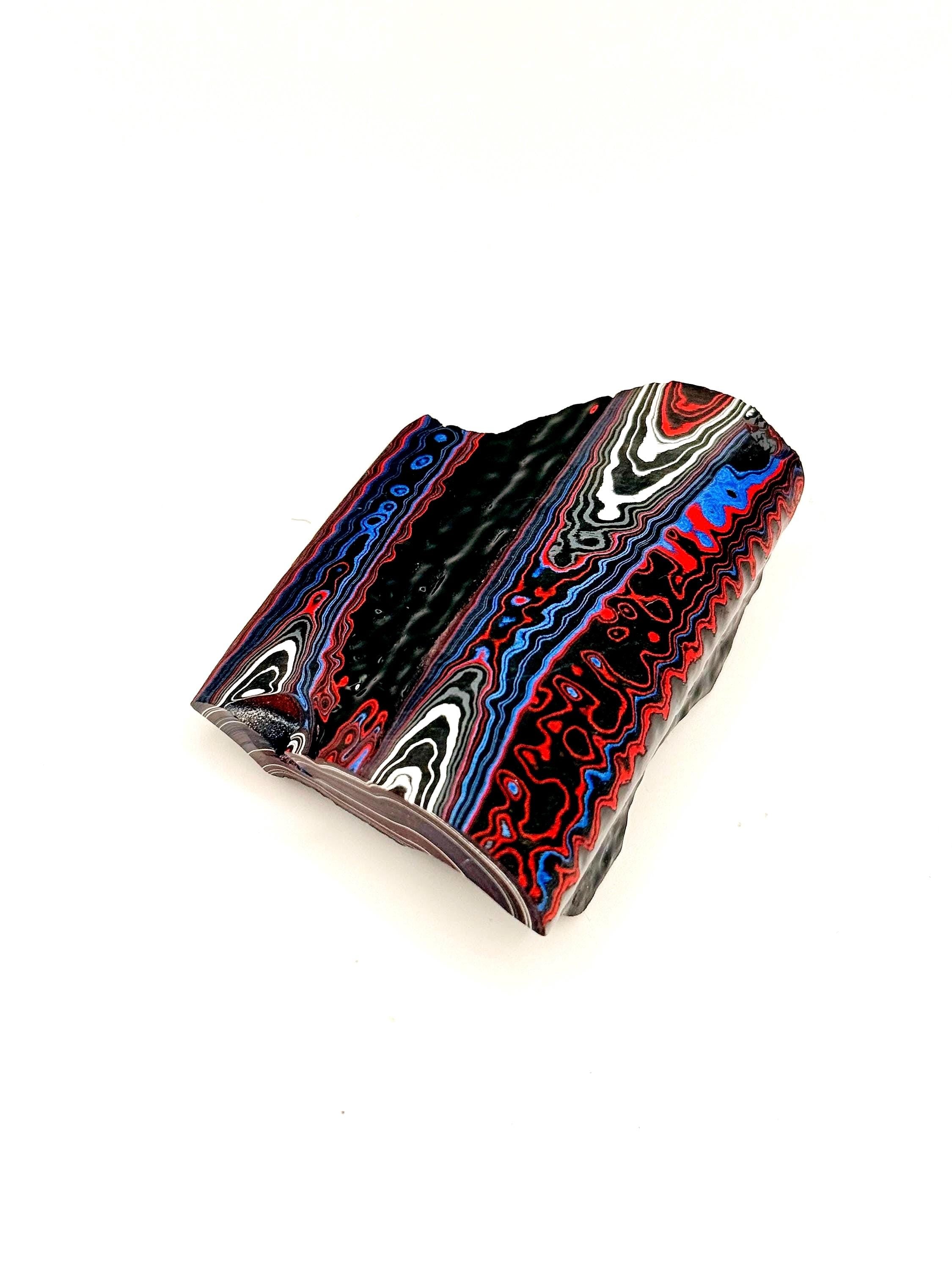 Rare 2020 Jeep Gladiator Fordite  – Pre Sanded - Vivid Colors, Fully Figured (Cabochon, Inlay)