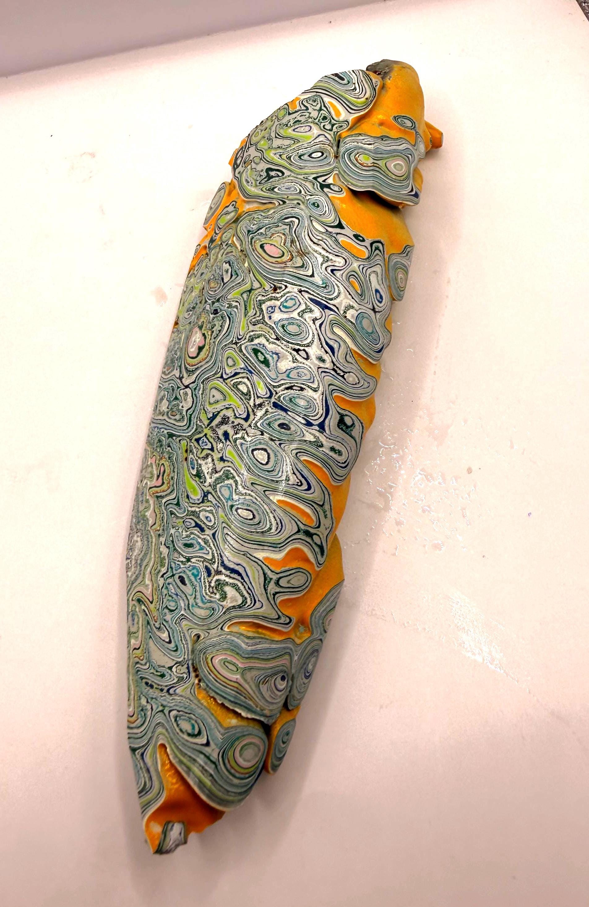 Garbage Truck Fordite Slab – Concentric Pattern Resin Casting Material