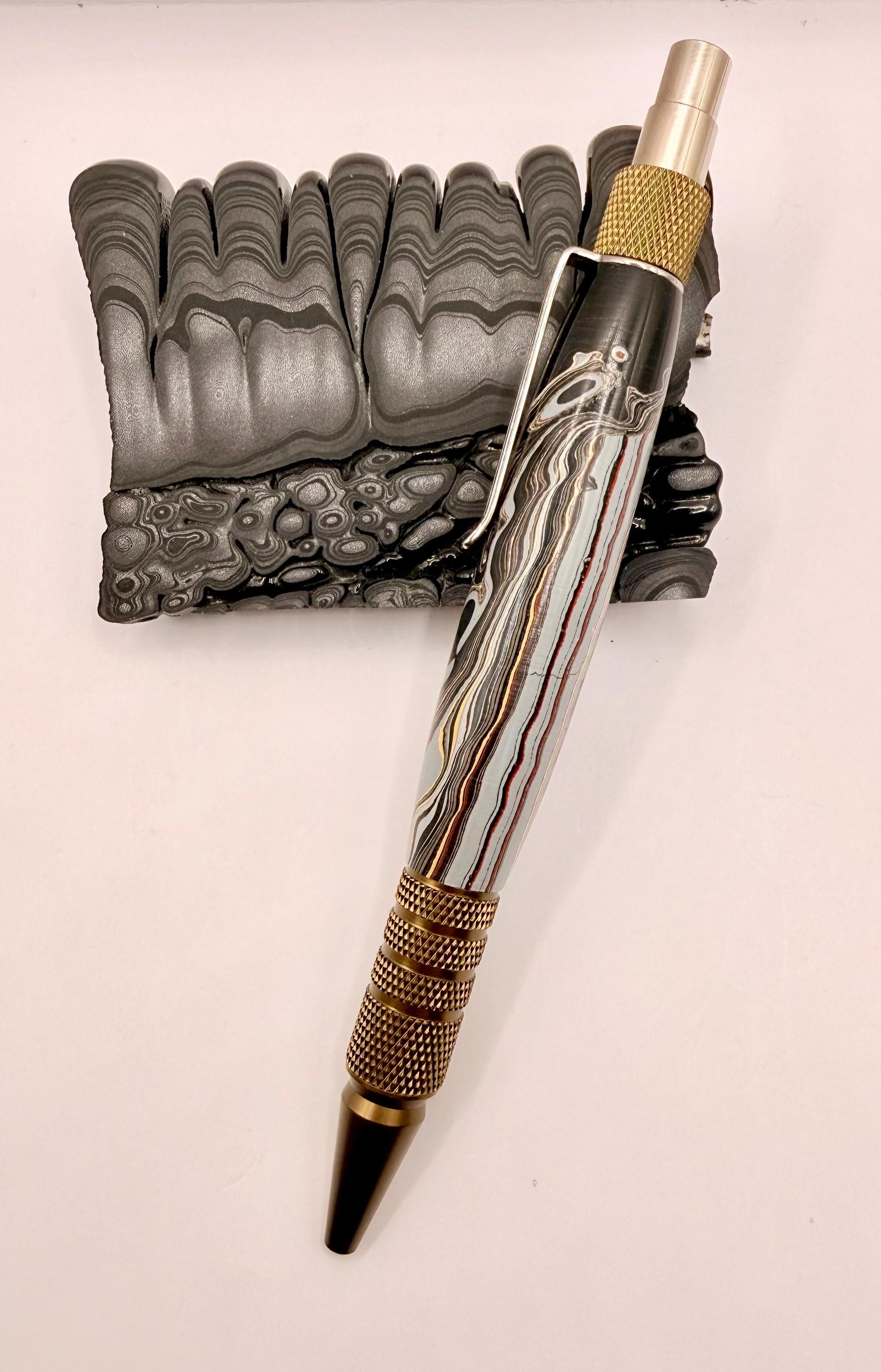 EDC Dura Click Pen - Maritime Fordite from Old, Louisiana Based Naval Ships X Resin Pen! Very Rare, Material with History!