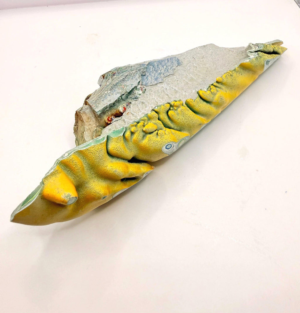 Garbage Truck Fordite Slab – Concentric Pattern Resin Casting Material
